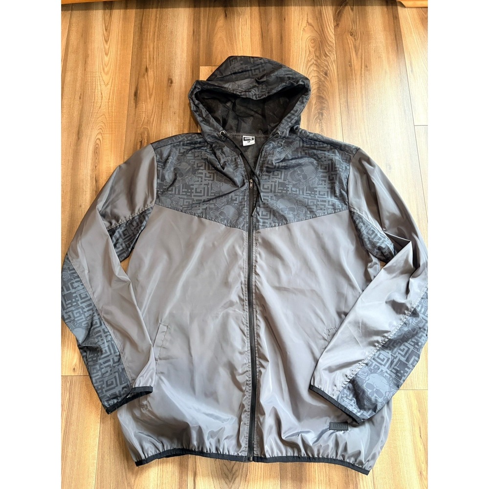 GTL4‎ Raincoat Windbreaker Hood Gray Men's XL Mesh Lined